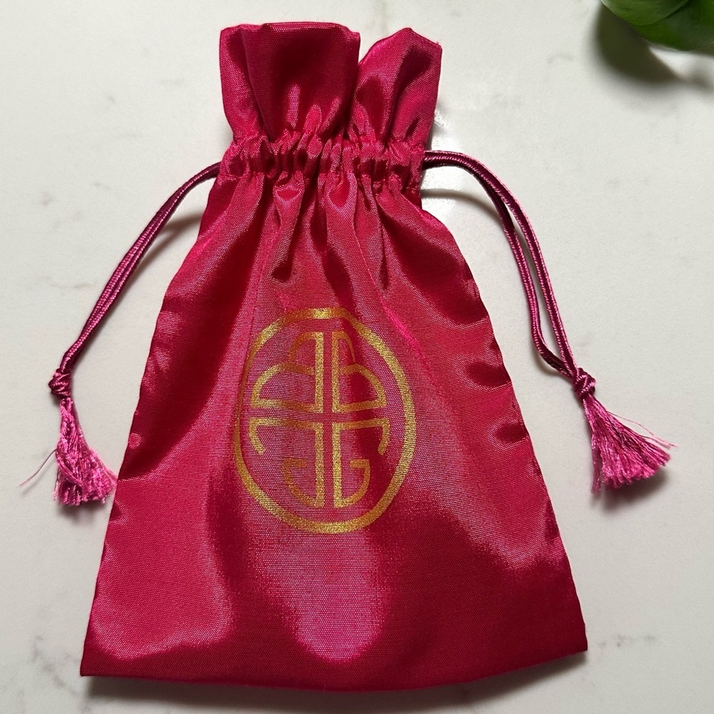 BuDhaGirl Empty Silk-Feel Pink Drawstring Gift Pouch 5”x6.5”